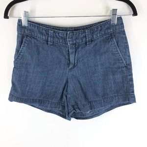 GAP Womens Hadley Shorts Chambray Cotton Blue 0